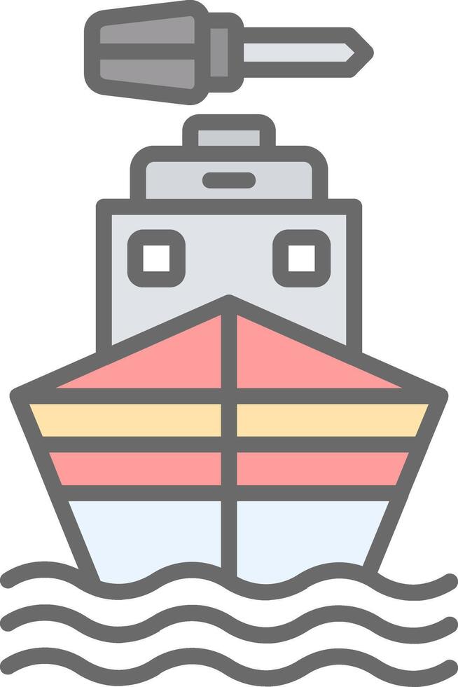 Boat Line Filled Light Icon vector