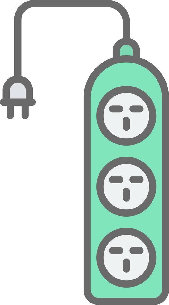 Extension Cable Line Filled Light Icon vector