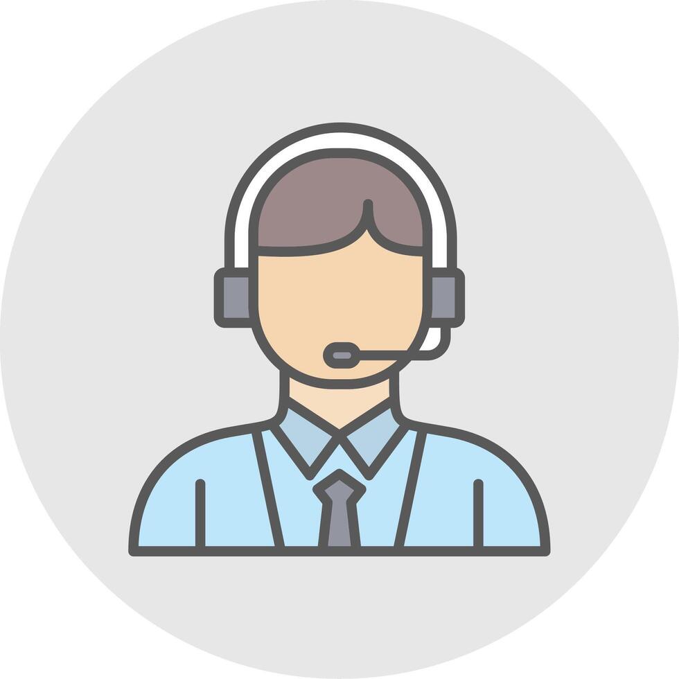 Customer Service Line Filled Light Icon vector