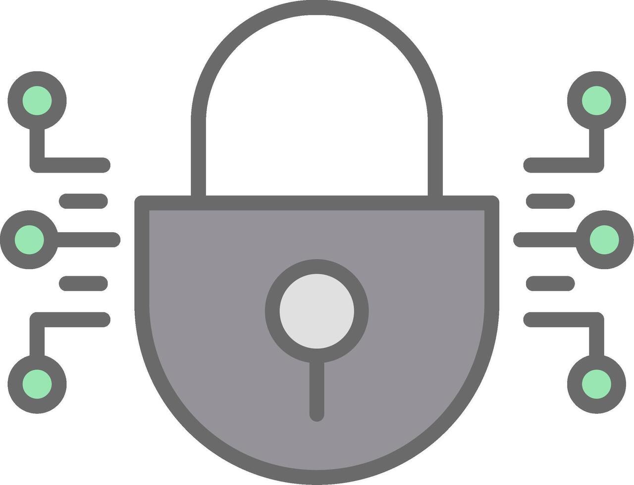 Cyber Security Line Filled Light Icon vector