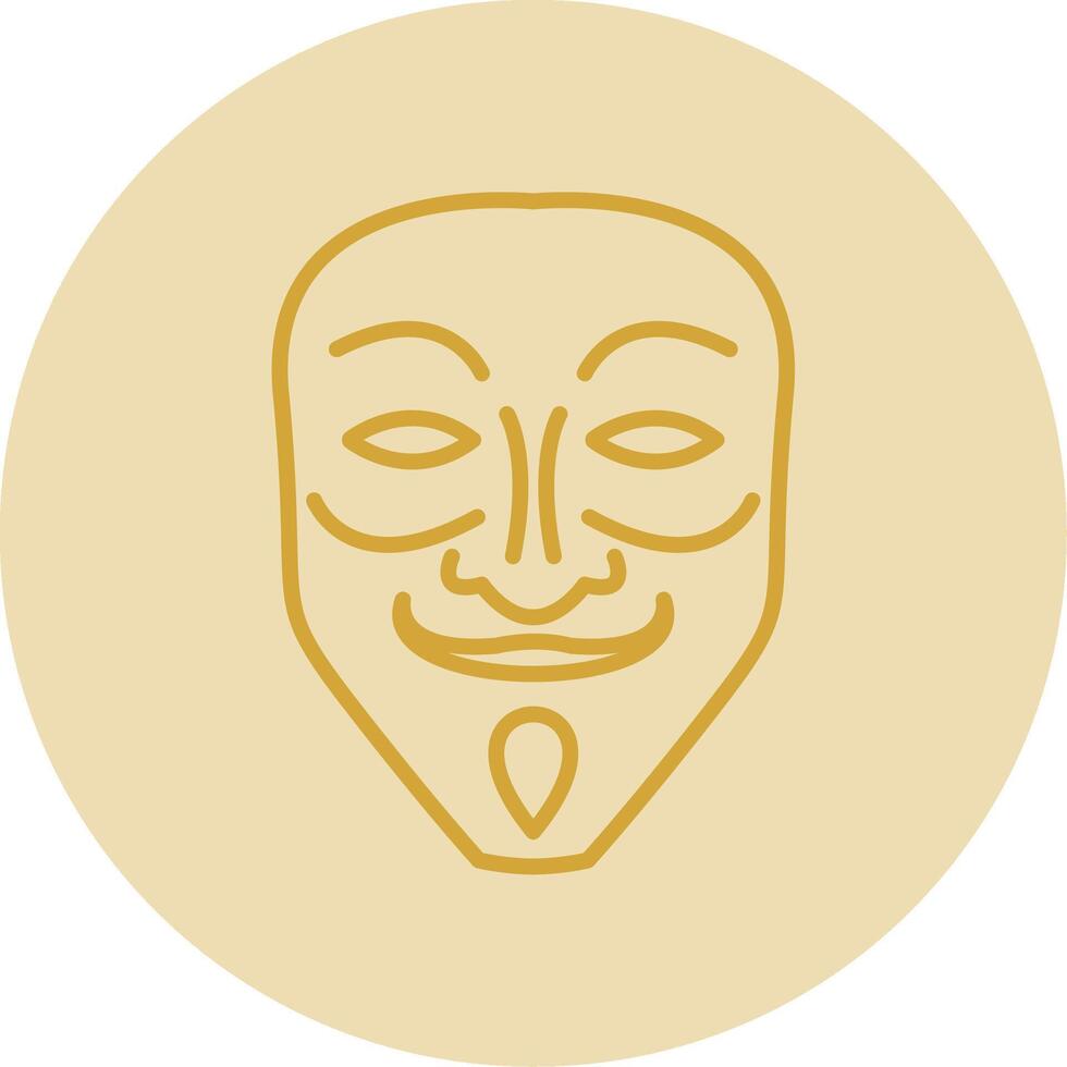Mask Line Yellow Circle Icon vector