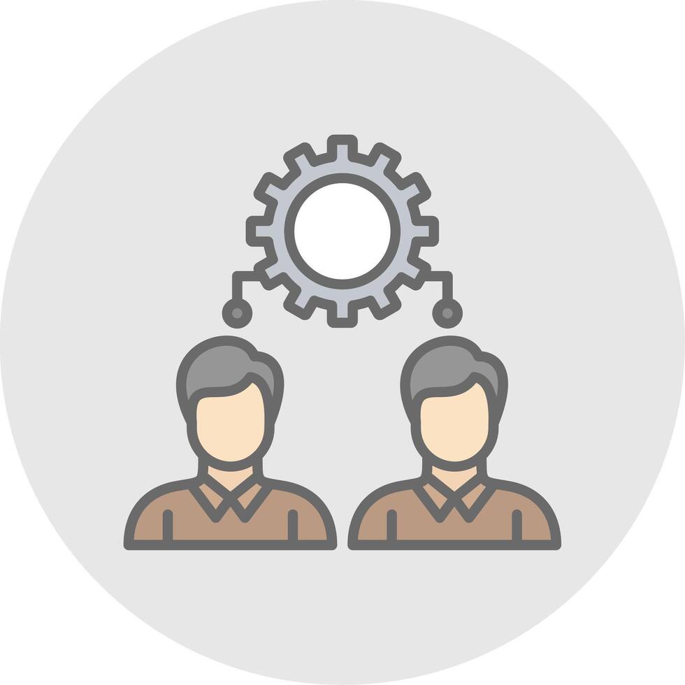Workforce Line Filled Light Icon vector