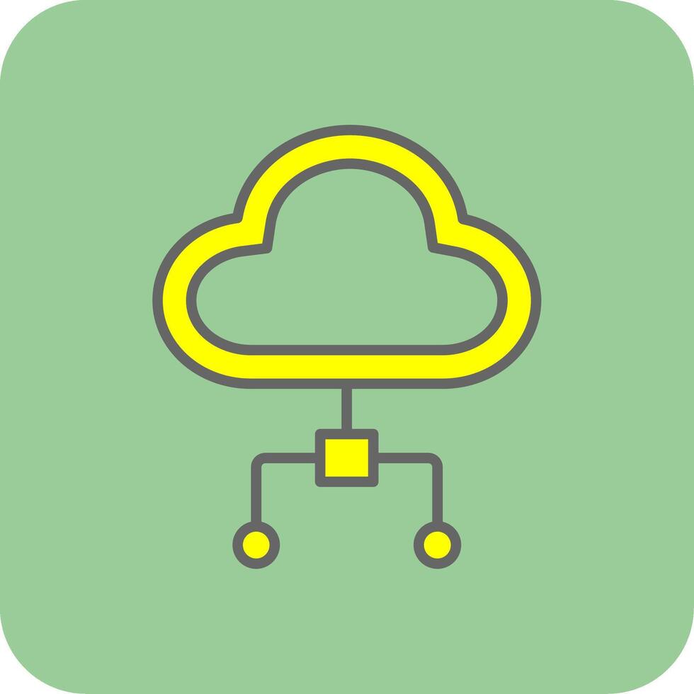 Cloud Computing Filled Yellow Icon vector