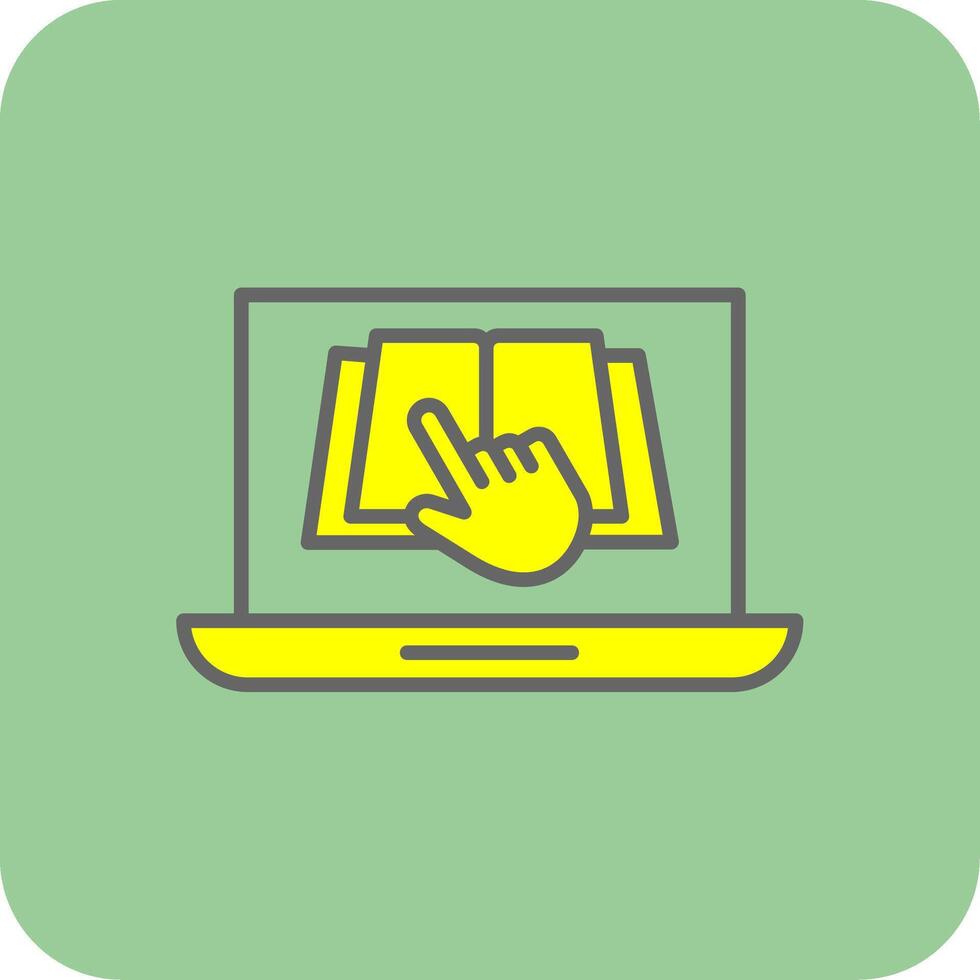 E Learning Filled Yellow Icon vector