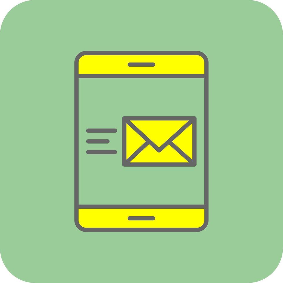 Email Filled Yellow Icon vector