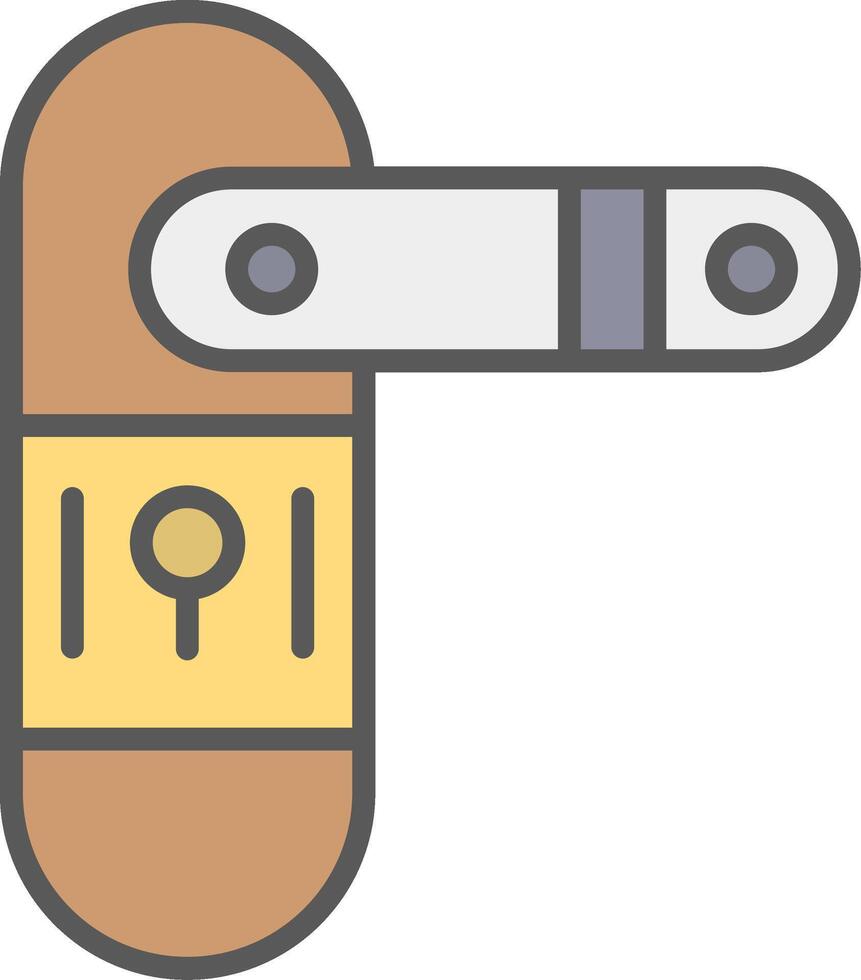 Door Lock Line Filled Light Icon vector
