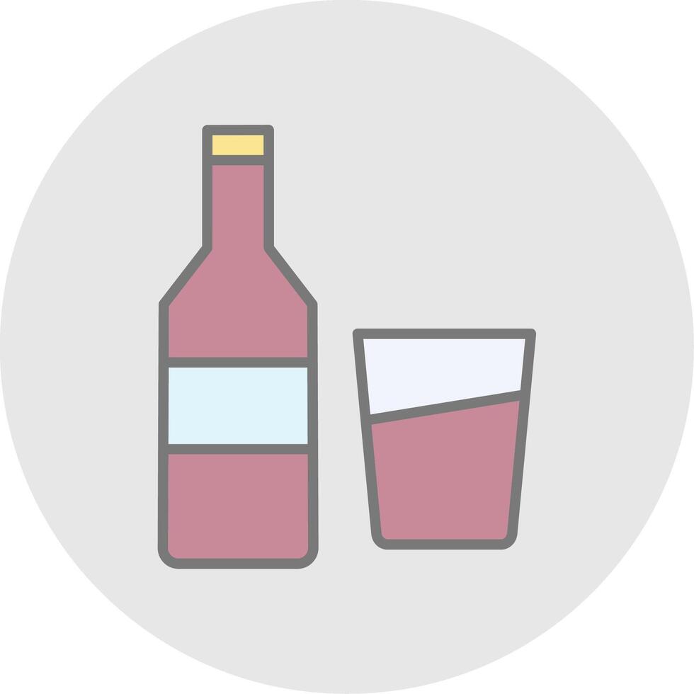 Wine Line Filled Light Icon vector