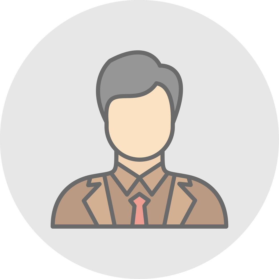 Business Man Line Filled Light Icon vector
