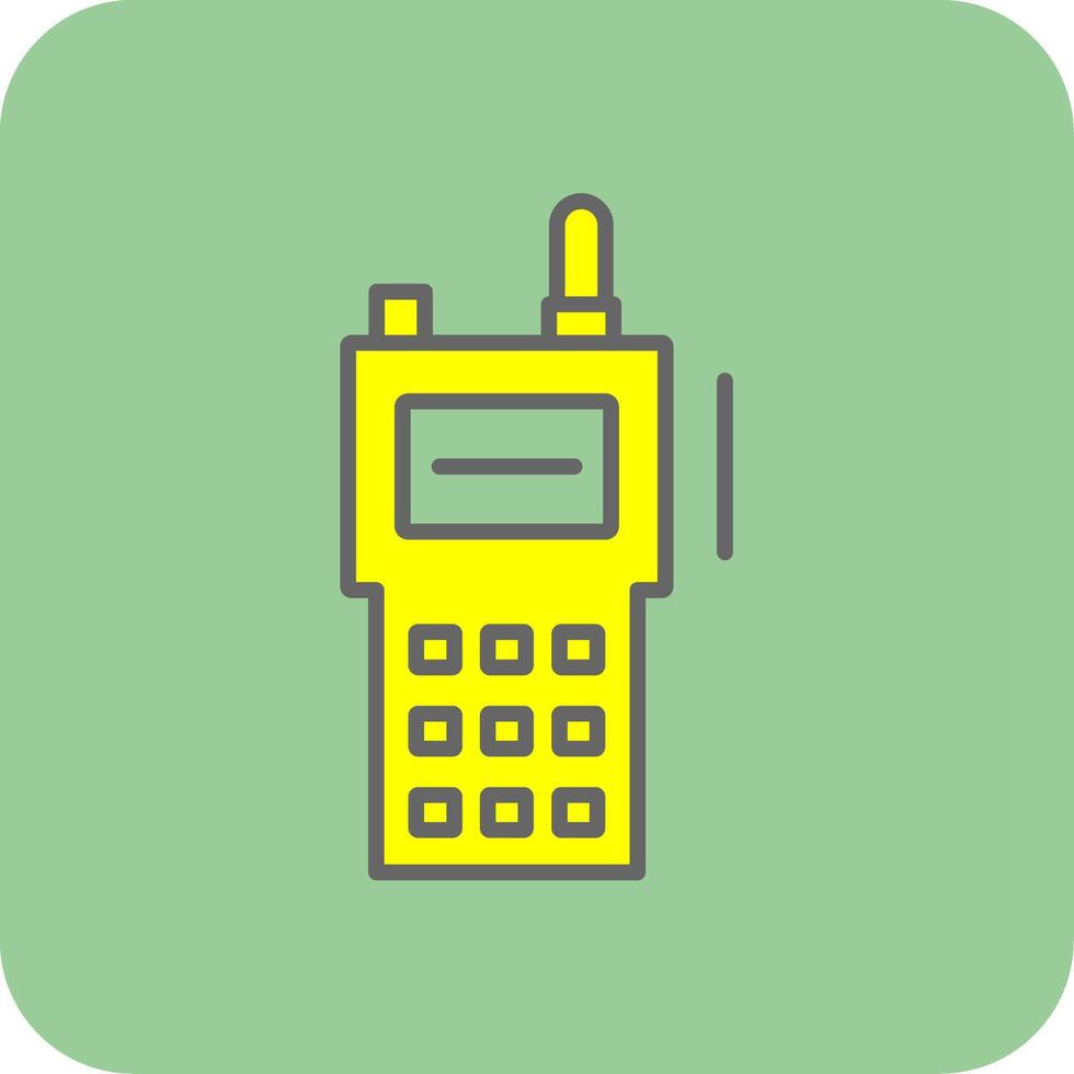 Walkie Talkie Filled Yellow Icon vector