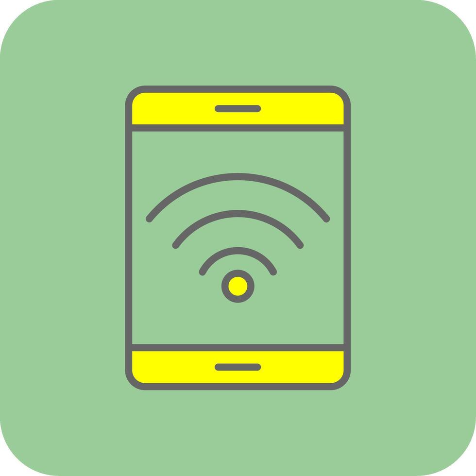Wifi Filled Yellow Icon vector