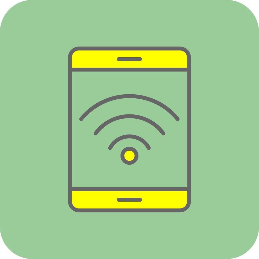 Wifi lleno amarillo icono vector