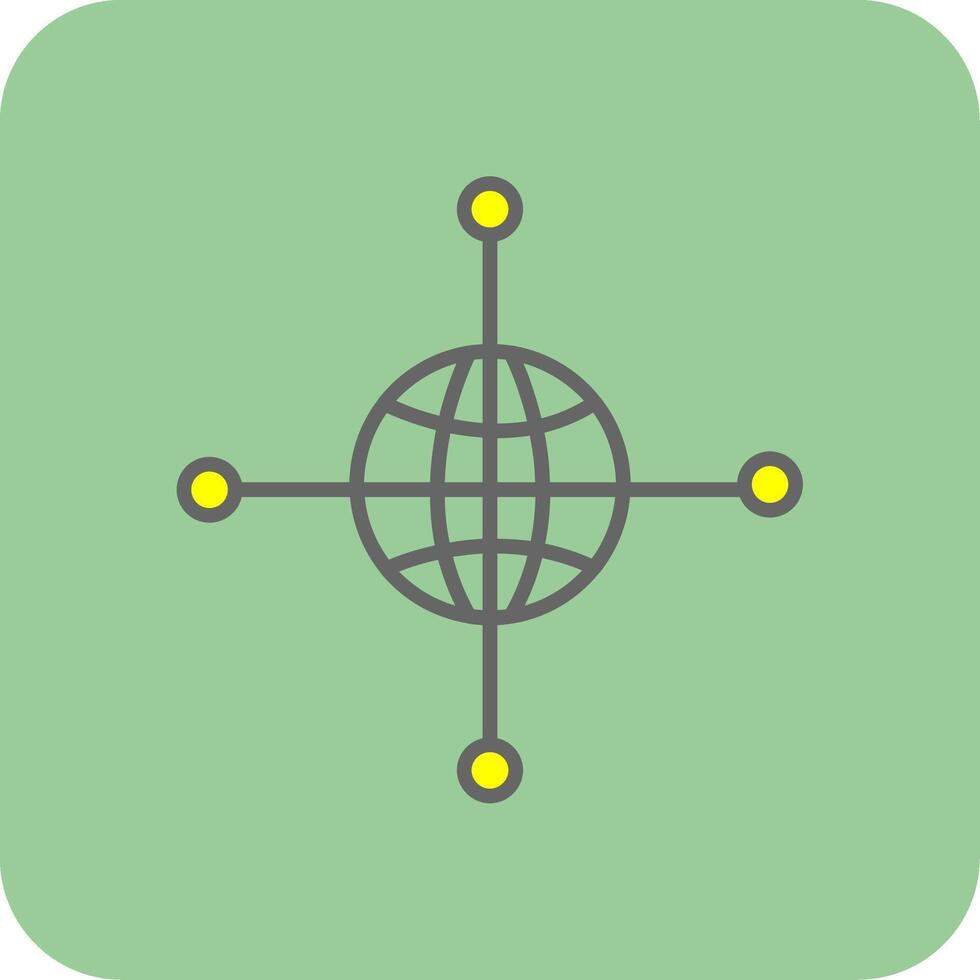 Networking Filled Yellow Icon vector