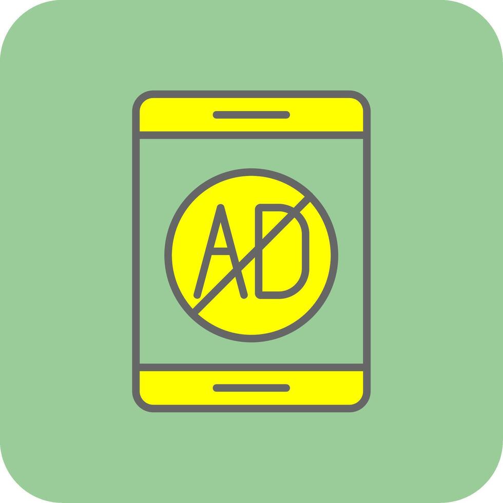 Ad Blocker Filled Yellow Icon vector