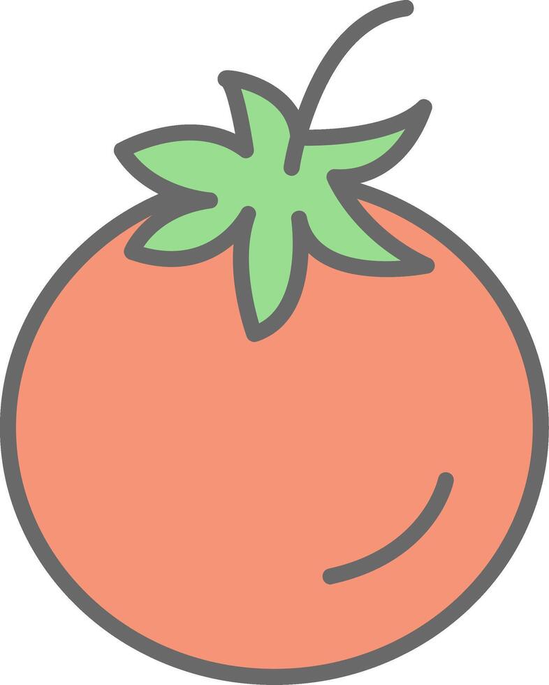 tomate línea lleno ligero icono vector