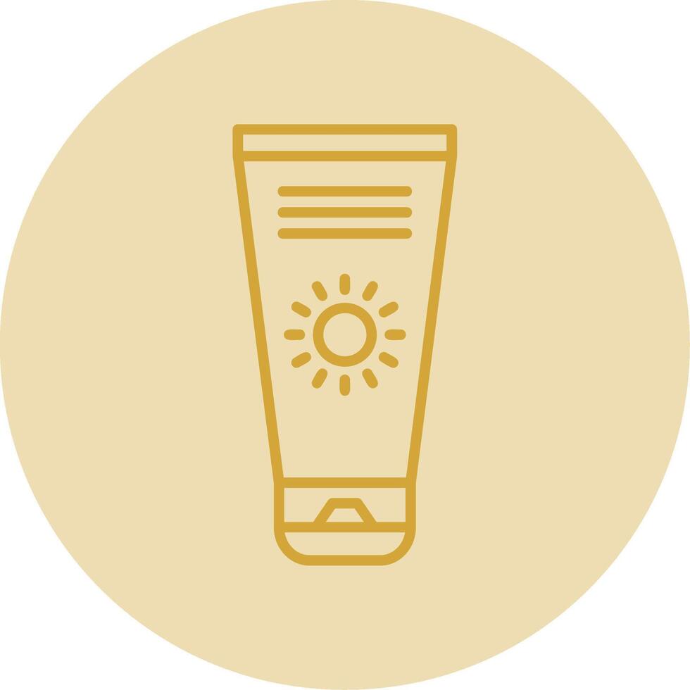 Sun Cream Line Yellow Circle Icon vector