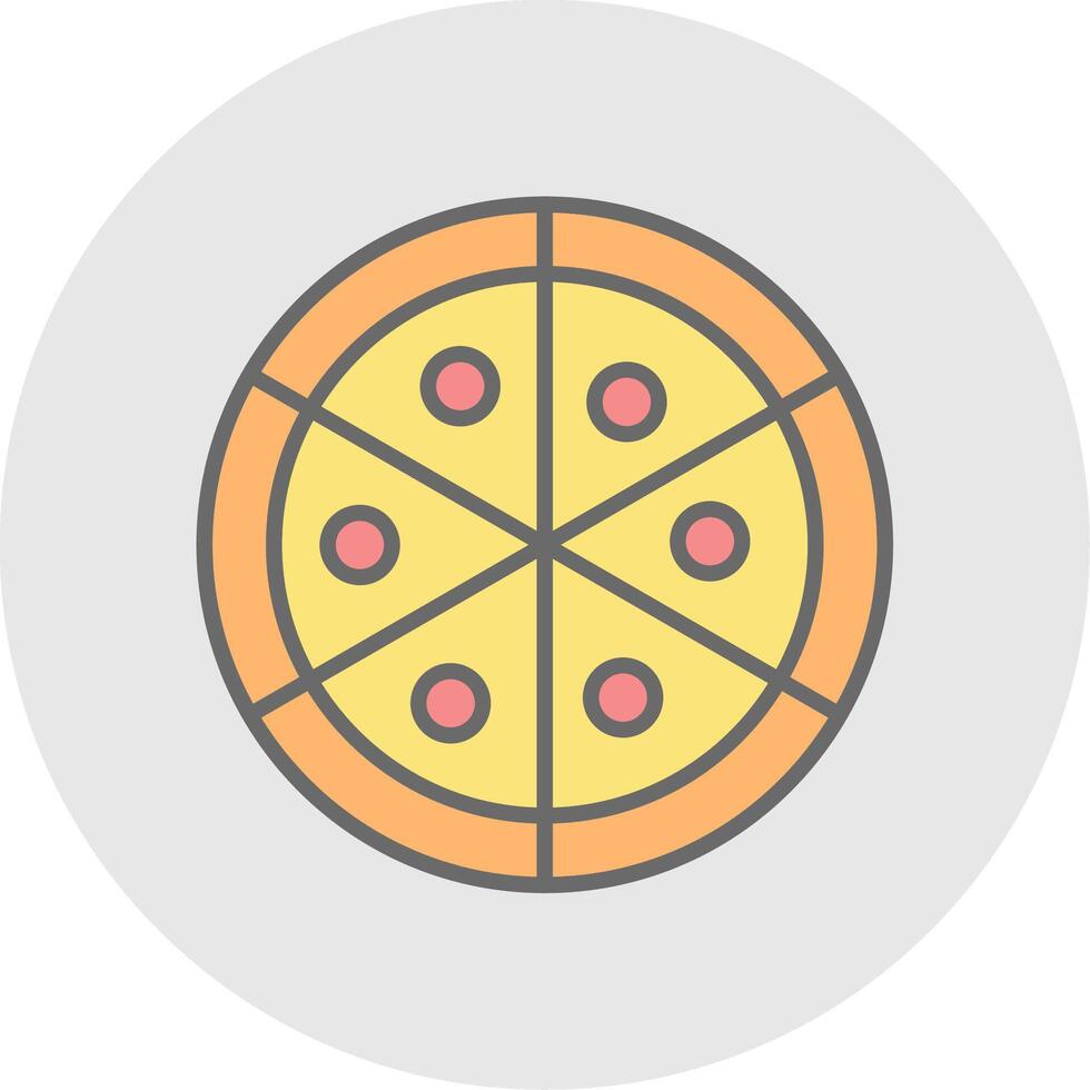 Pizza Line Filled Light Icon vector