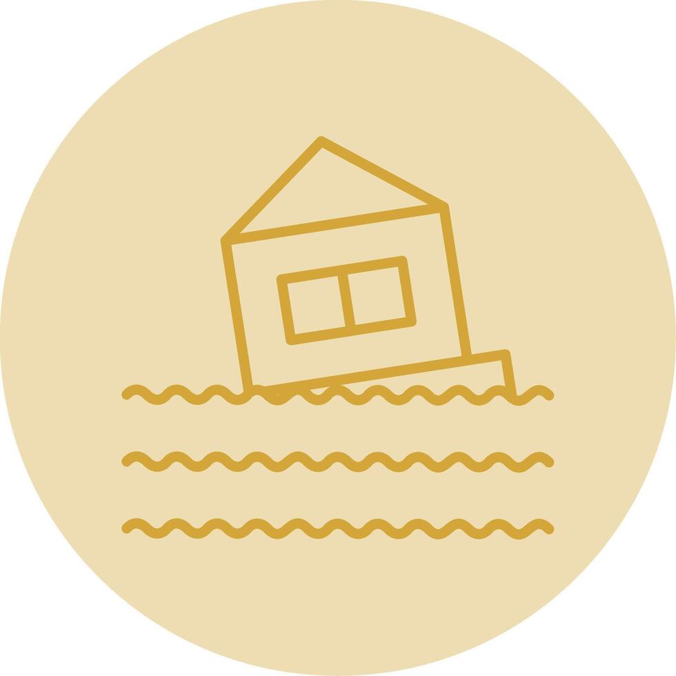 House Line Yellow Circle Icon vector
