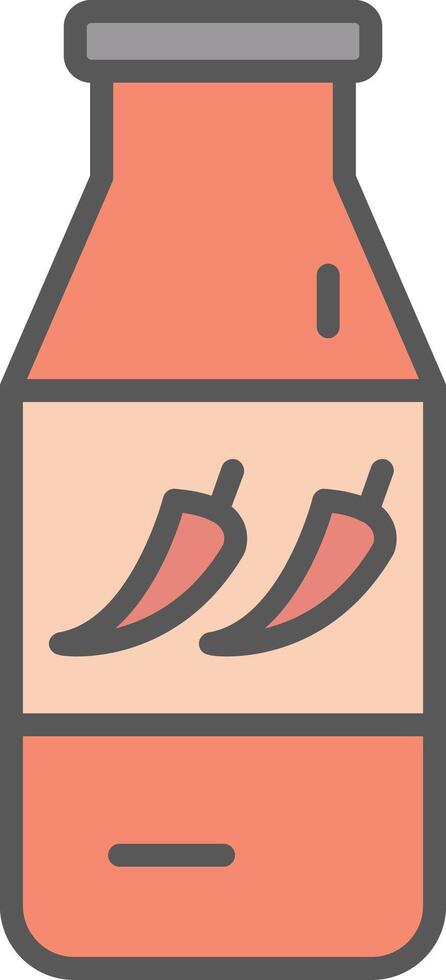 Chilli Sauce Line Filled Light Icon vector