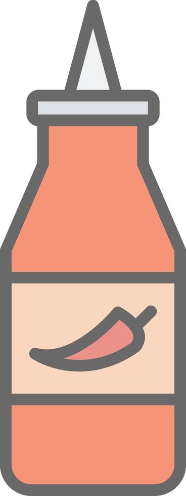 Ketchup Line Filled Light Icon vector