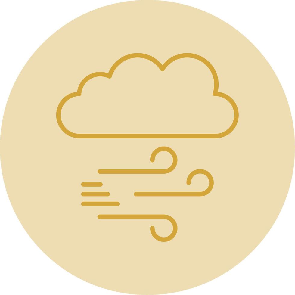 Windy Line Yellow Circle Icon vector