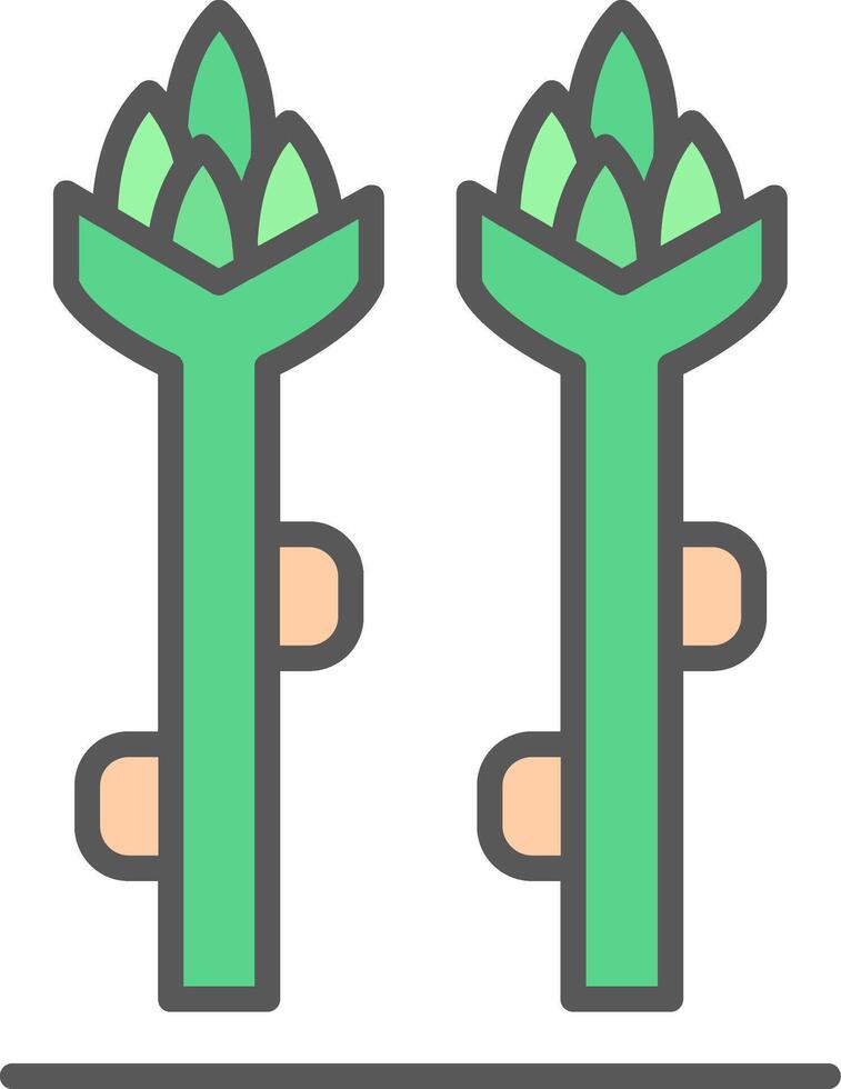 Asparagus Line Filled Light Icon vector