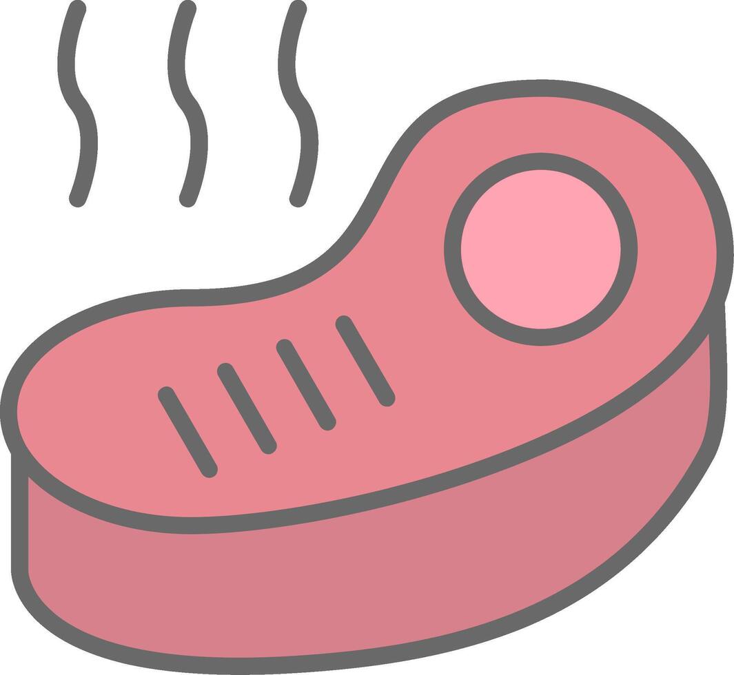 Steak Line Filled Light Icon vector