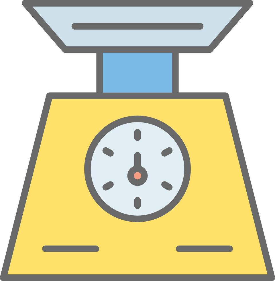 Weigh Scale Line Filled Light Icon vector