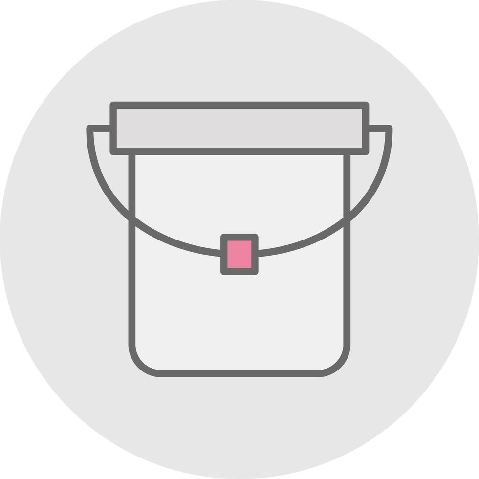 Bucket Line Filled Light Icon vector