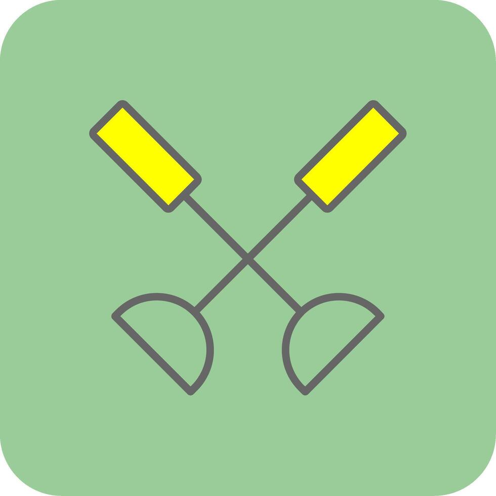 Paddle Filled Yellow Icon vector