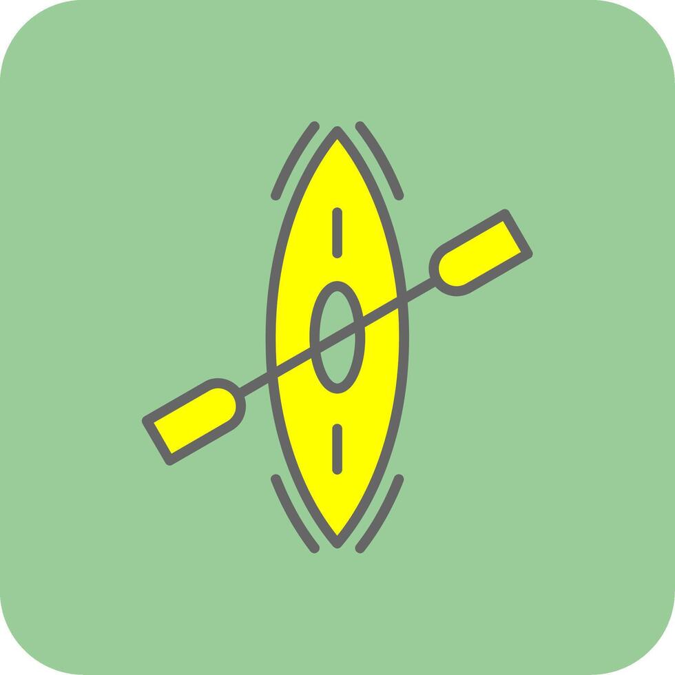 Kayak Filled Yellow Icon vector