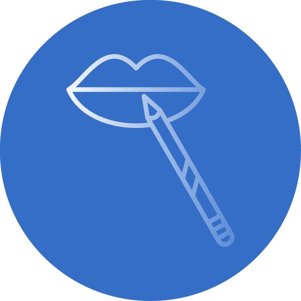 Lip Makeup Flat Bubble Icon vector