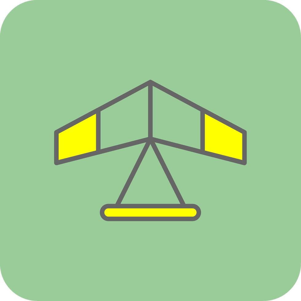 Gliding Filled Yellow Icon vector