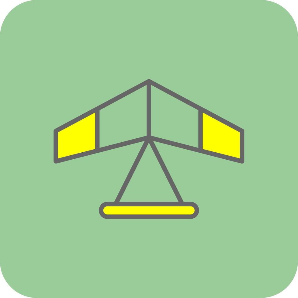 Gliding Filled Yellow Icon vector