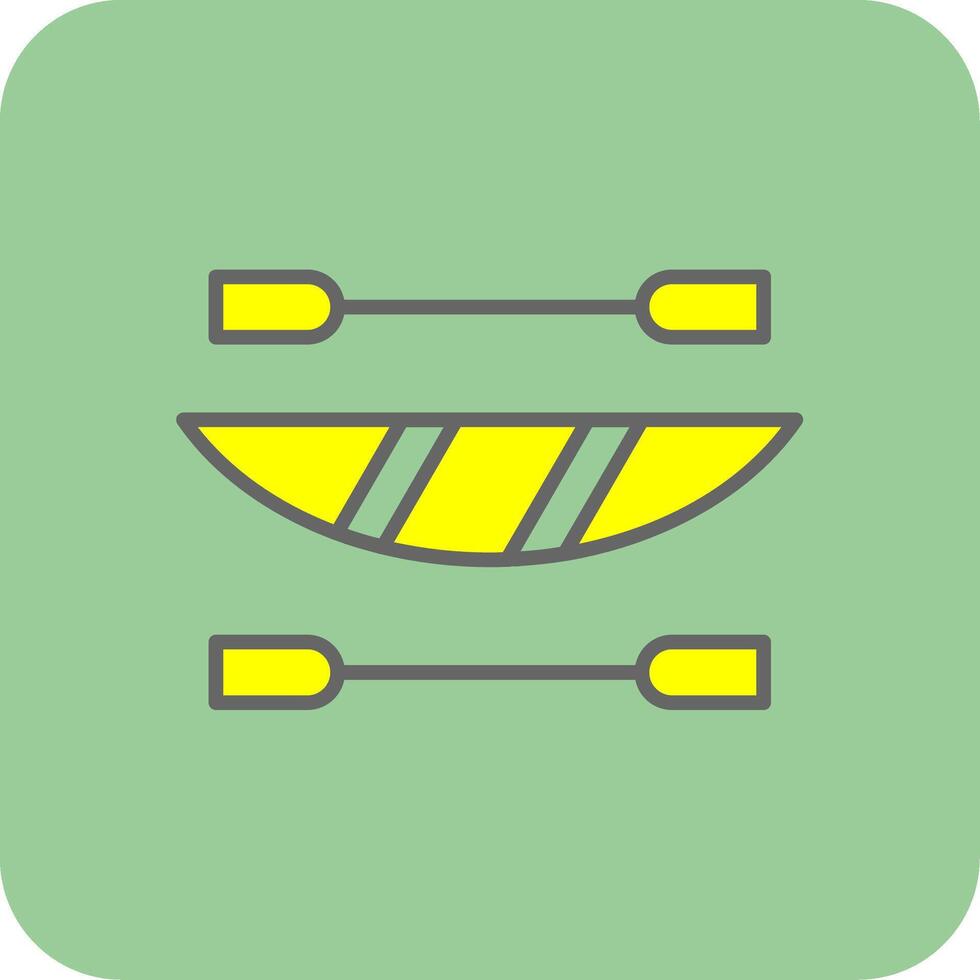 Kayak Filled Yellow Icon vector