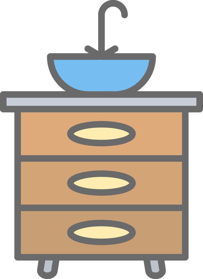 Sink Line Filled Light Icon vector