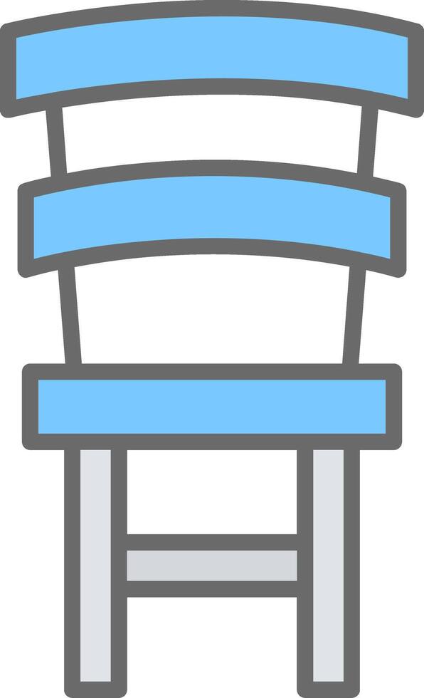 Dining Chair Line Filled Light Icon vector