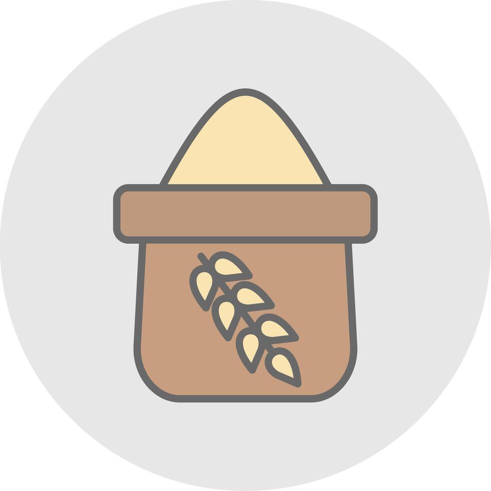 Flour Line Filled Light Icon vector