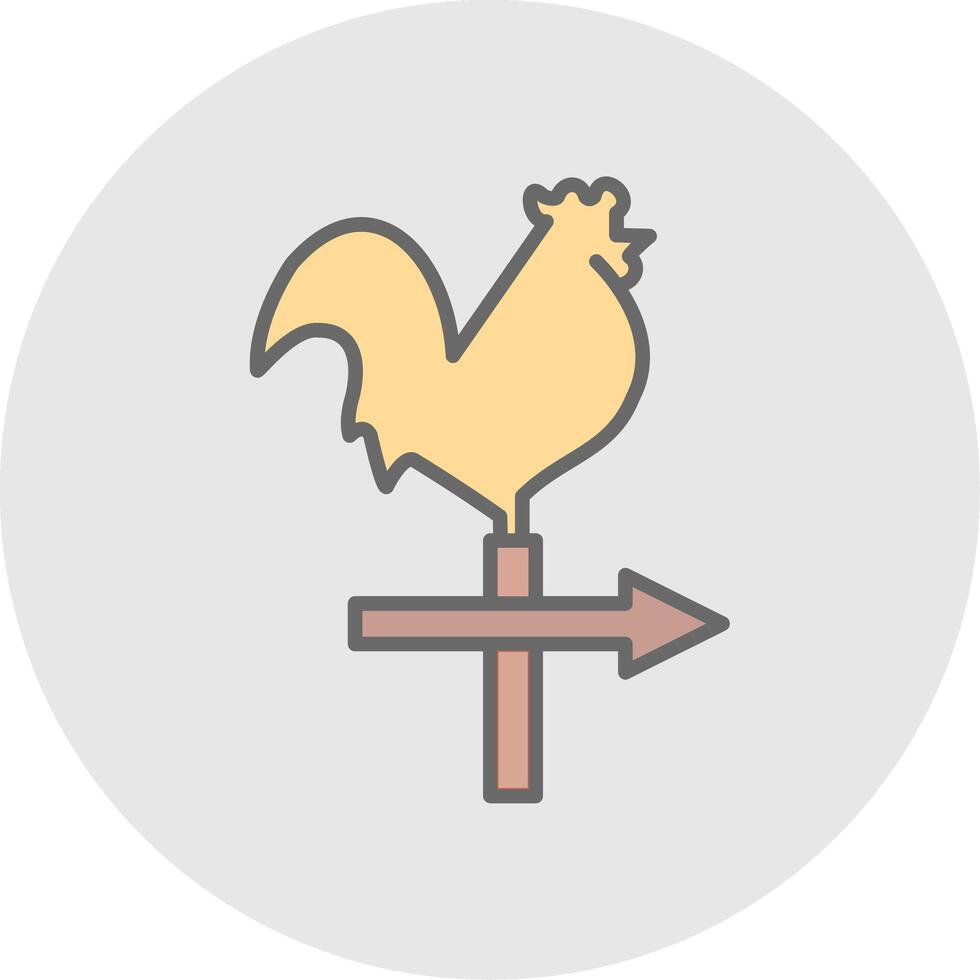 Weather Vane Line Filled Light Icon vector