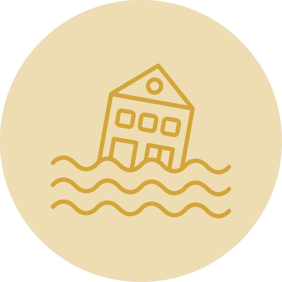 House Line Yellow Circle Icon vector