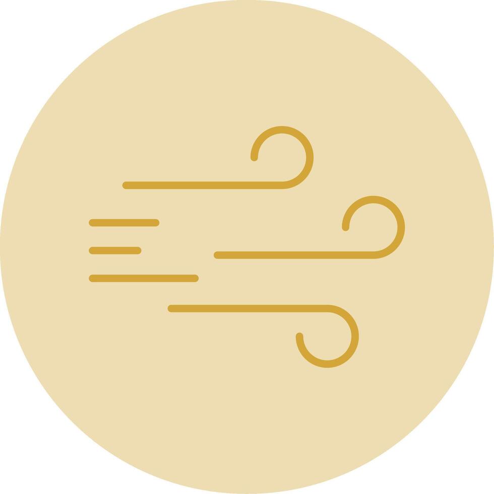 Windy Line Yellow Circle Icon vector