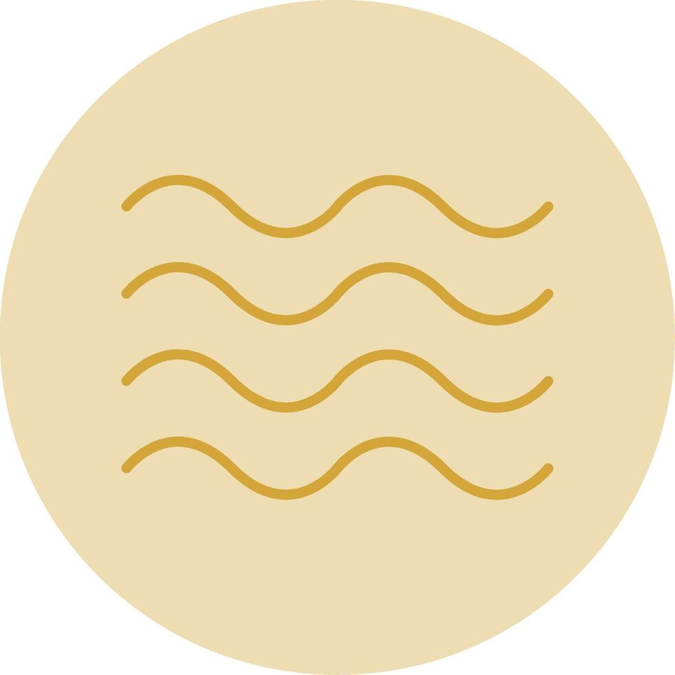 Waves Line Yellow Circle Icon vector
