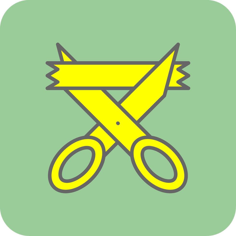 Scissors Filled Yellow Icon vector