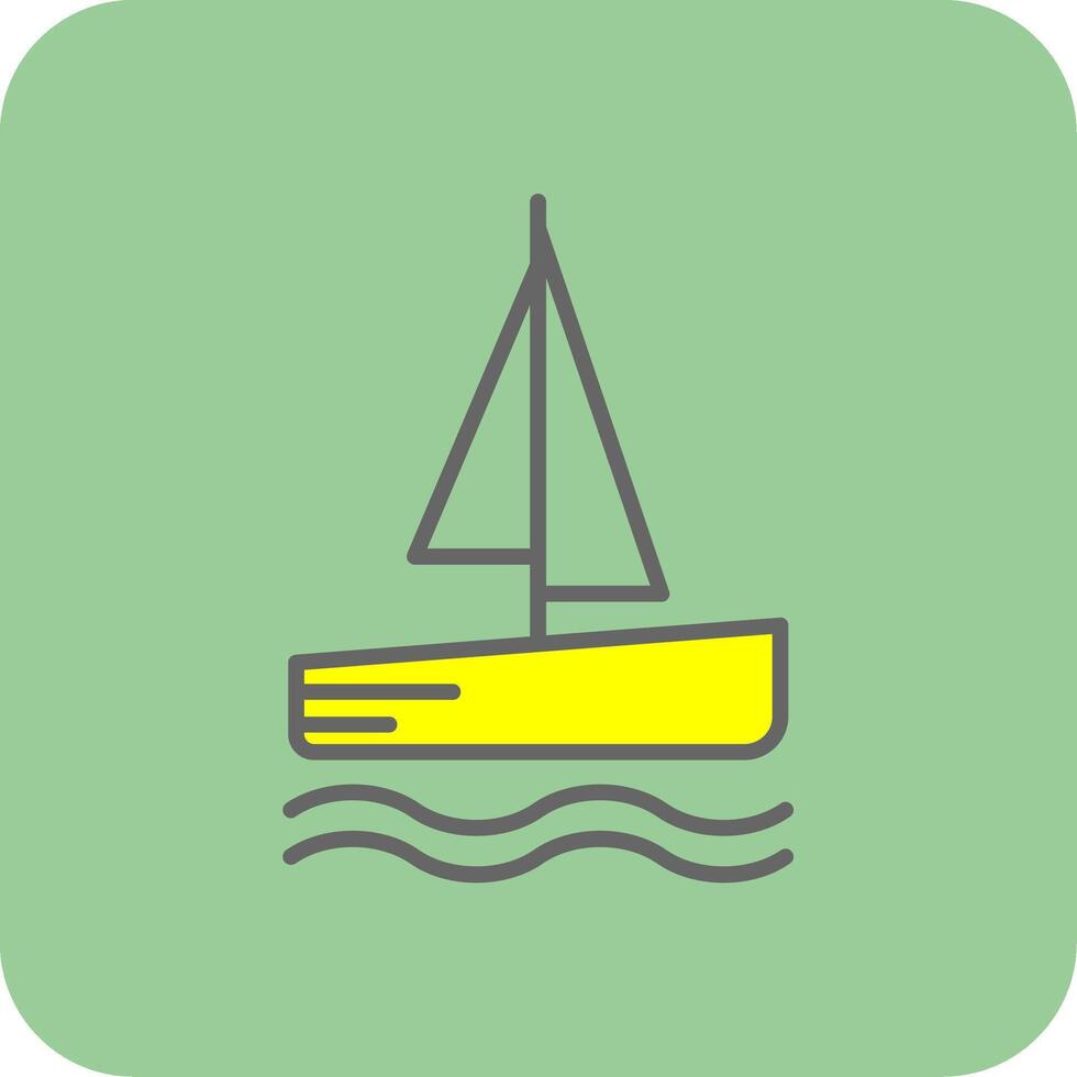 Catamaran Filled Yellow Icon vector