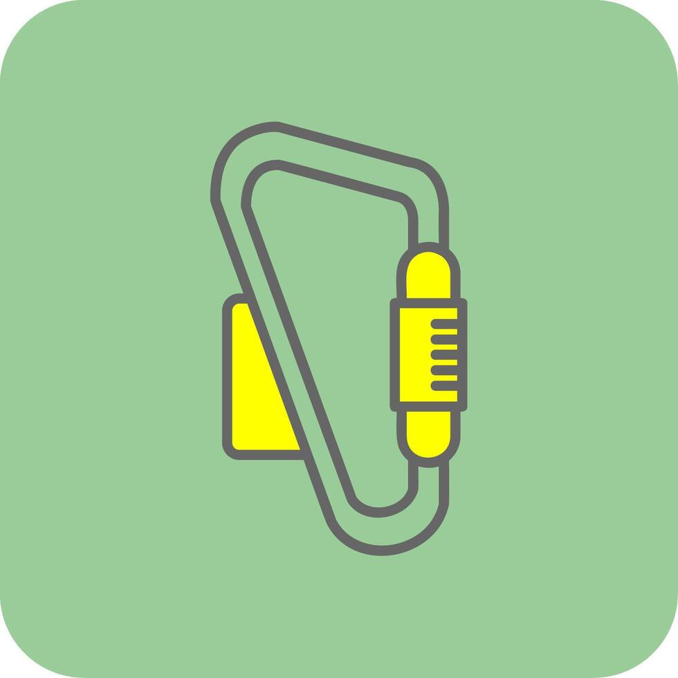 Carabiner Filled Yellow Icon vector