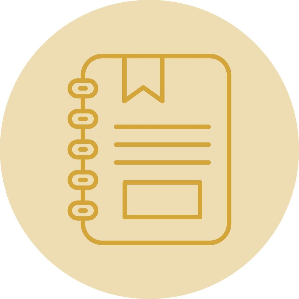 Notebook Line Yellow Circle Icon vector