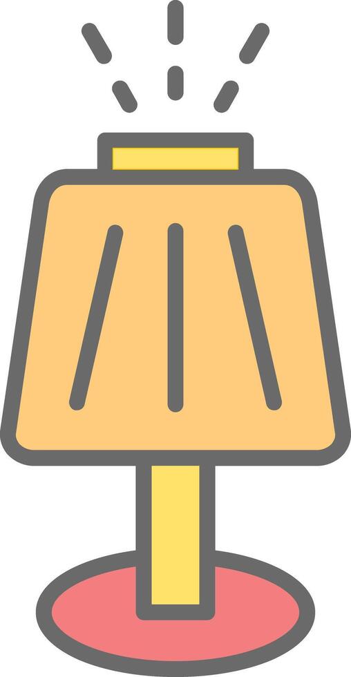Table Lamp Line Filled Light Icon vector