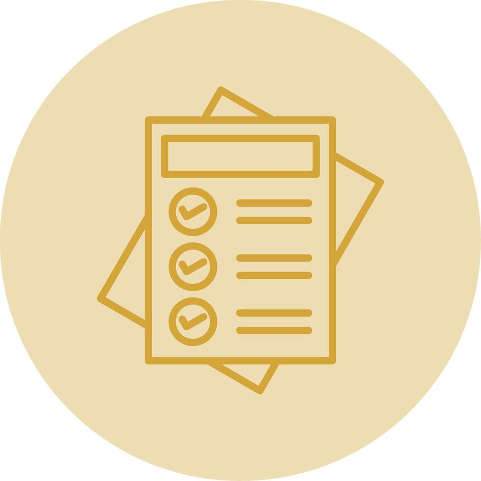 Notes Line Yellow Circle Icon vector