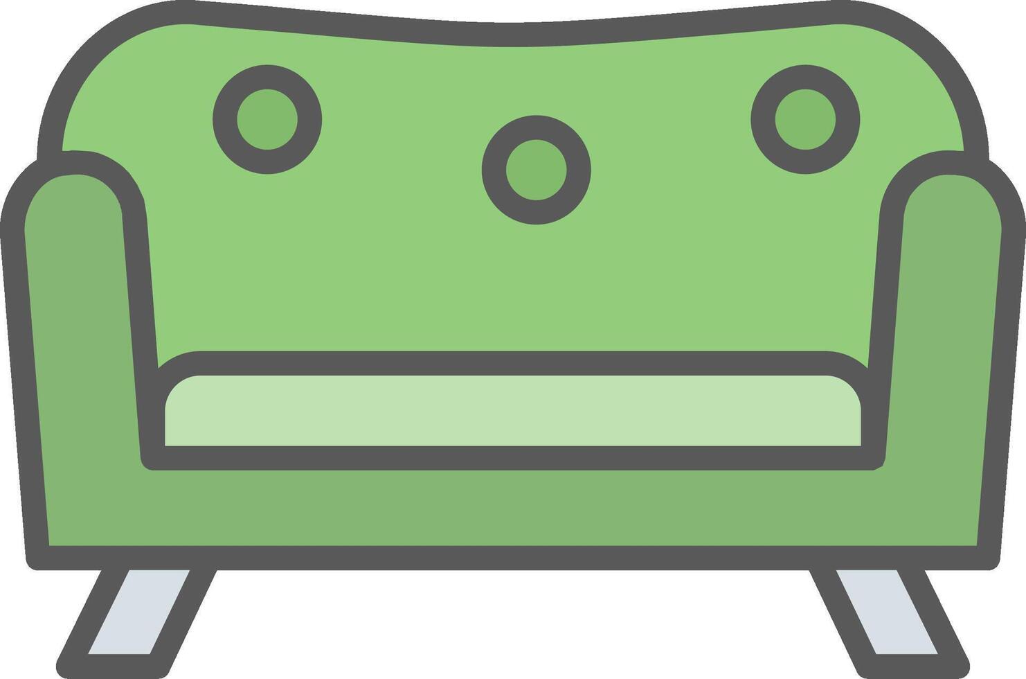 sofá línea lleno ligero icono vector