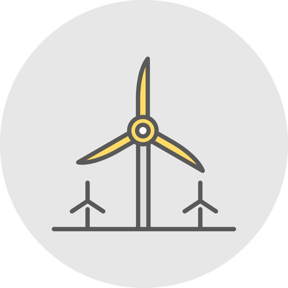 Turbine Energy Line Filled Light Icon vector