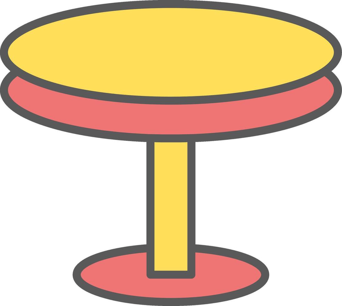 Round Table Line Filled Light Icon vector